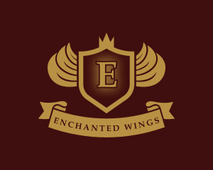 Shield Crest Wings logo design