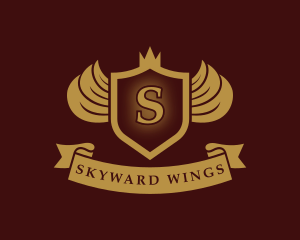 Shield Crest Wings logo design