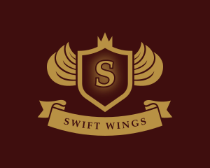 Shield Crest Wings logo design