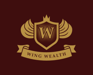 Shield Crest Wings logo design