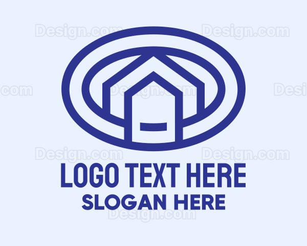 Blue House Ring Real Estate Logo