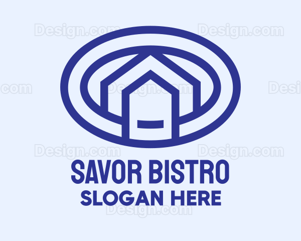 Blue House Ring Real Estate Logo