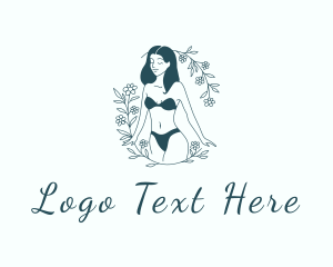 Sexy Woman Floral Lingerie logo