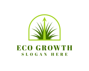 Lawn Grass Growth logo design