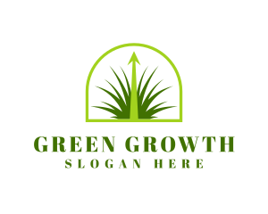 Lawn Grass Growth logo design