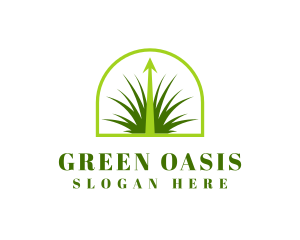 Lawn Grass Growth logo design