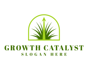 Lawn Grass Growth logo design