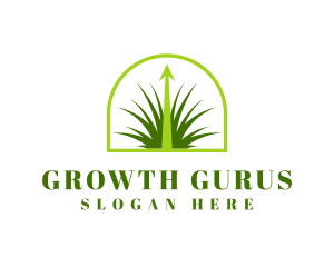 Lawn Grass Growth logo design