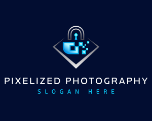 Pixel Padlock Security  logo design