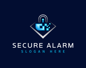 Pixel Padlock Security  logo design