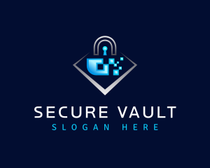 Pixel Padlock Security  logo design