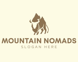 Wildlife Mountain Bison logo design