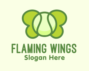 Green Tennis Butterfly logo design