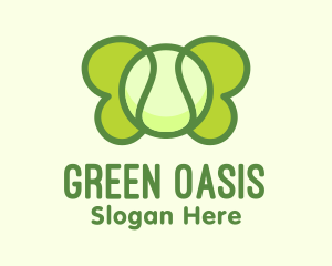 Green Tennis Butterfly logo design