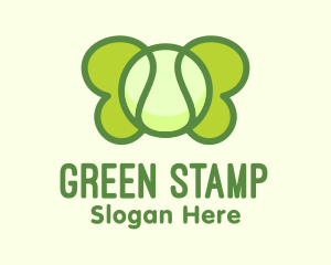 Green Tennis Butterfly logo design