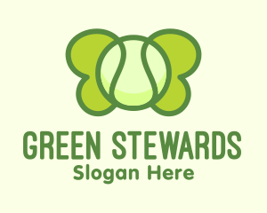 Green Tennis Butterfly logo design