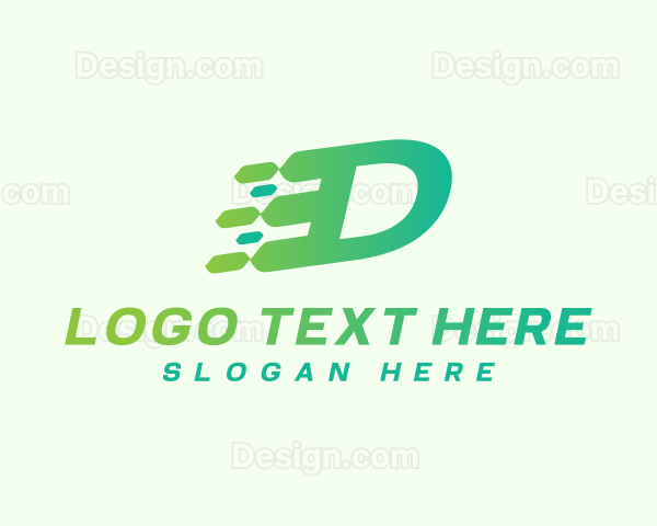 Software Speed Letter D Logo