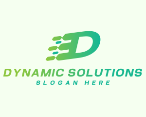 Software Speed Letter D logo design