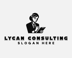 Woman Consultant Manager logo design