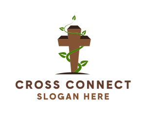 Leaf Vine Cross logo