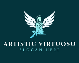 Female Angel Wings logo design