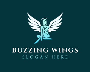 Female Angel Wings logo design