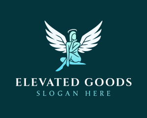 Female Angel Wings logo design