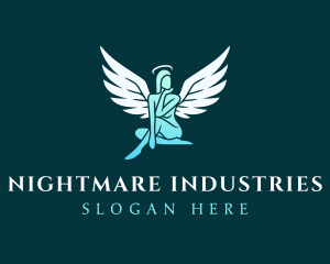 Female Angel Wings logo design