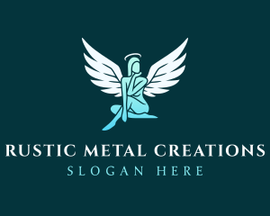 Female Angel Wings logo design