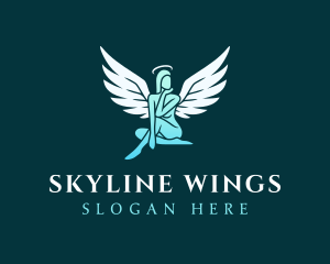 Female Angel Wings logo design