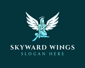 Female Angel Wings logo design