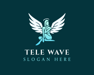 Female Angel Wings logo design