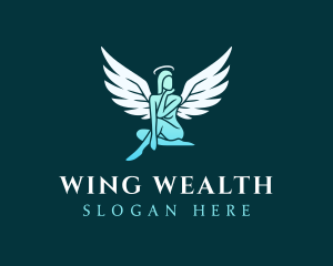 Female Angel Wings logo design