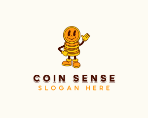 Cartoon Money Coin logo design