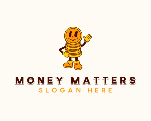 Cartoon Money Coin logo design