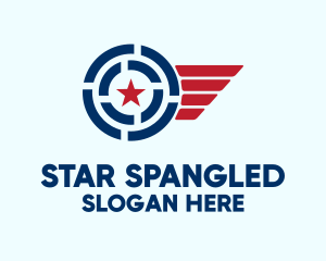 Patriotic Star Wings logo design