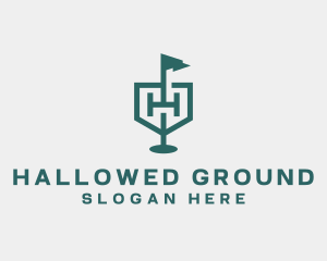 Golf Flag Shield Tournament logo design