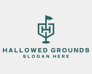 Golf Flag Shield Tournament logo design