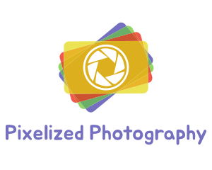 Colorful Photography Shutter Lens logo design