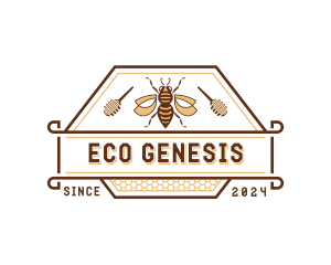 Eco Natural Honey Bee logo design