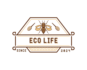 Eco Natural Honey Bee logo design