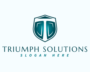 Security Shield Letter T logo design