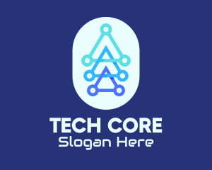 Blue Triangles Tech logo design