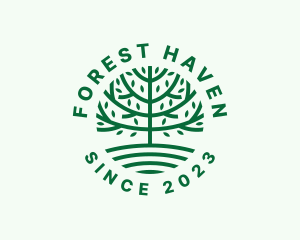 Forest Tree Nature Garden  logo design