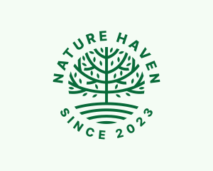 Forest Tree Nature Garden  logo design