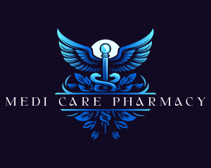 Herbal Caduceus Pharmacy logo design