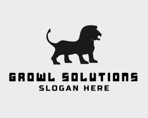 Wild Lion Silhouette logo design