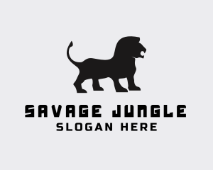 Wild Lion Silhouette logo design