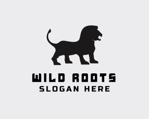 Wild Lion Silhouette logo design