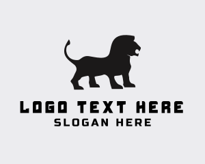 Lion - Wild Lion Silhouette logo design